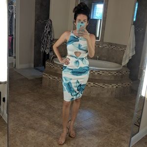 Palm leaf dress from boutique